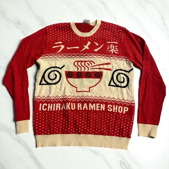 NARUTO Holiday Ramen Crewneck Anime Sweater Size Medium - Picture 1 of 6